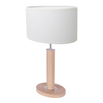 Tafellamp MERCEDES 1xE27/40W/230V 46 cm wit/eik