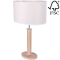 Tafellamp MERCEDES 1xE27/40W/230V 60 cm crème/eiken – FSC gecertificeerd