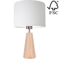 Tafellamp MERCEDES 1xE27/40W/230V diameter 43 cm wit/eiken – FSC gecertificeerd