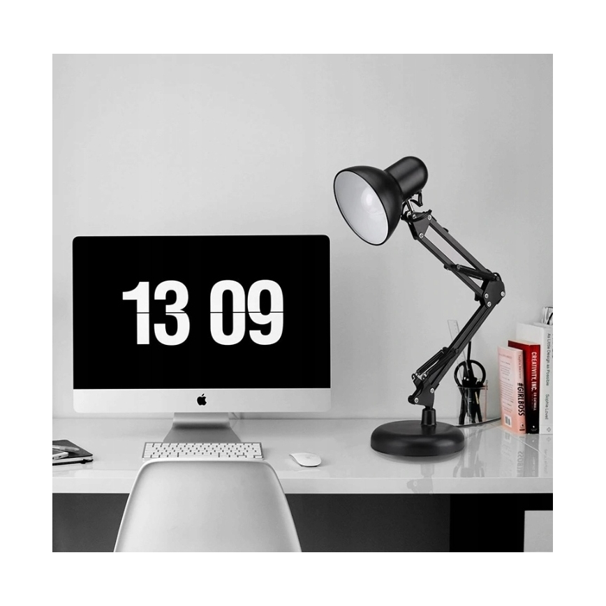 Tafellamp met klem 2-in-1 1xE27/60W/230V zwart
