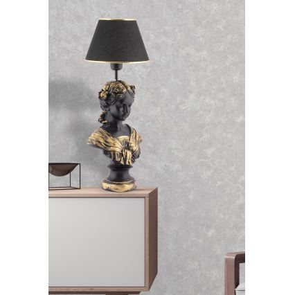 Tafellamp OPELYA 1xE27/40W/230V zwart/goud
