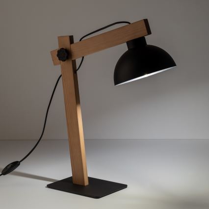 Tafellamp OSLO 1xE27/15W/230V grenen/zwart