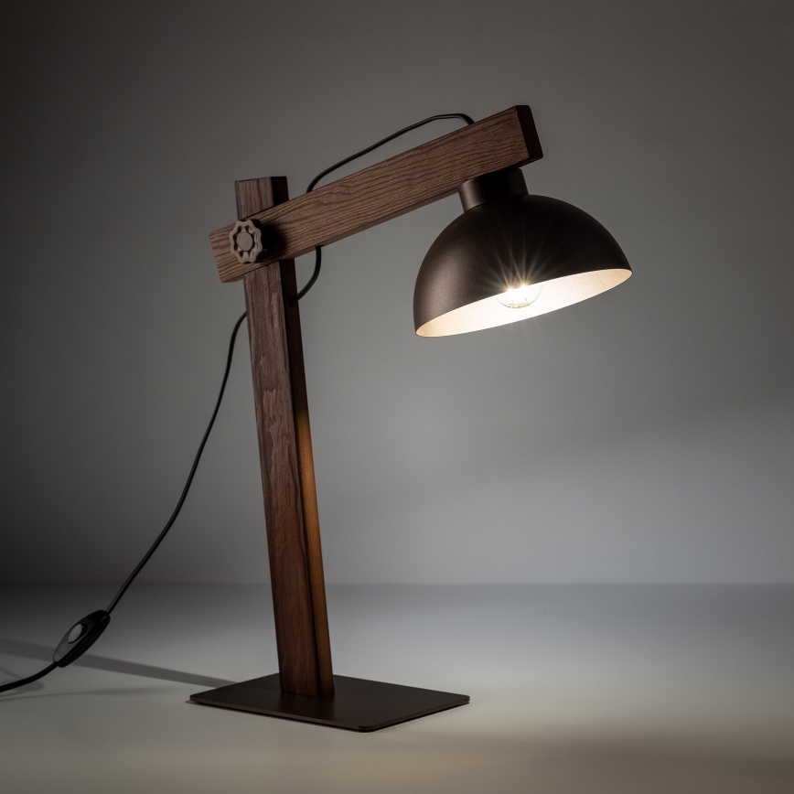 Tafellamp OSLO 1xE27/15W/230V walnoot/bruin