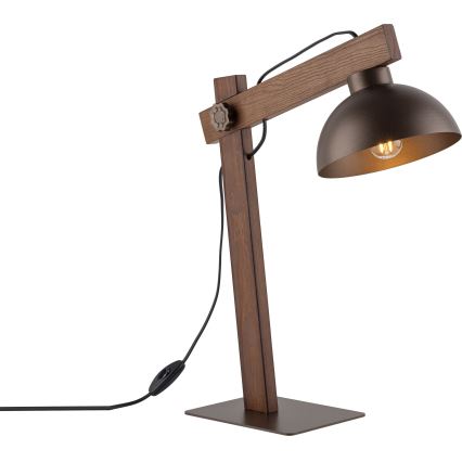 Tafellamp OSLO 1xE27/15W/230V walnoot/bruin
