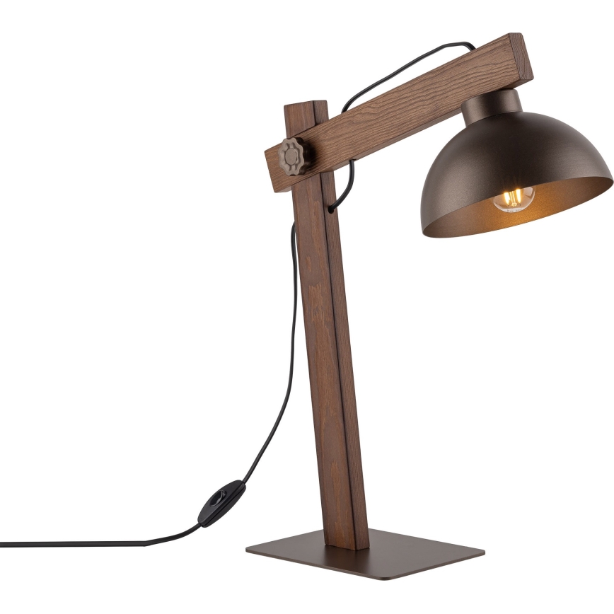 Tafellamp OSLO 1xE27/15W/230V walnoot/bruin