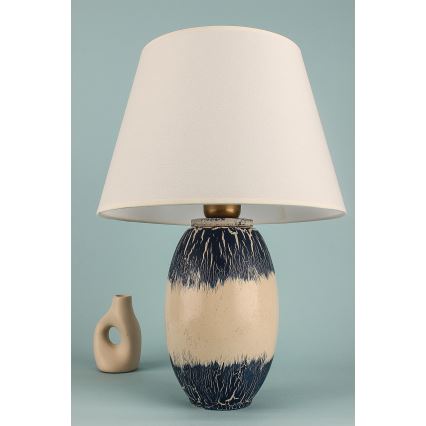 Tafellamp RAMZES 1xE27/40W/230V beige/blauw