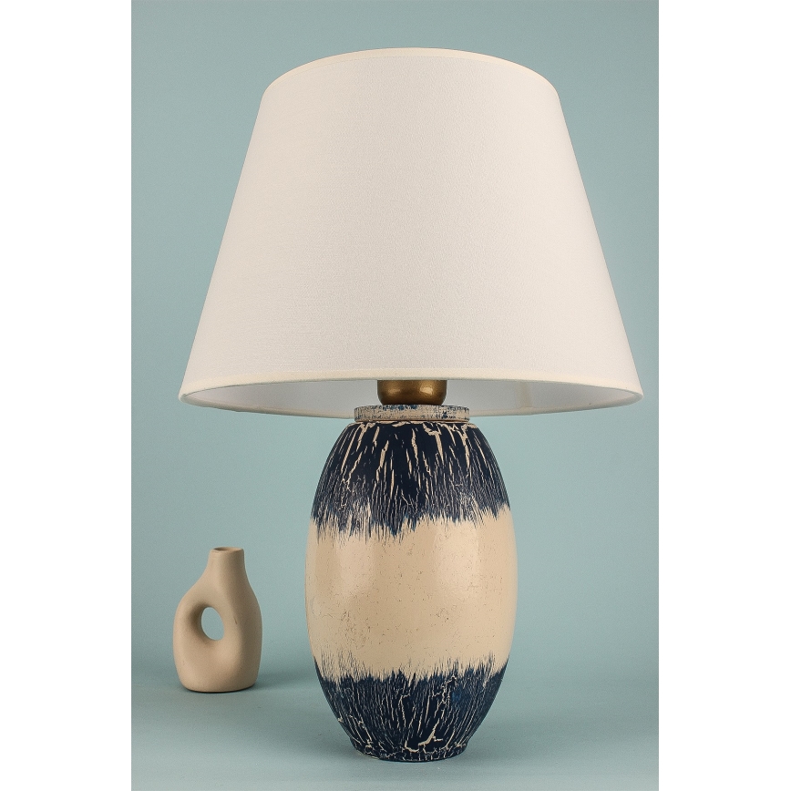 Tafellamp RAMZES 1xE27/40W/230V beige/blauw