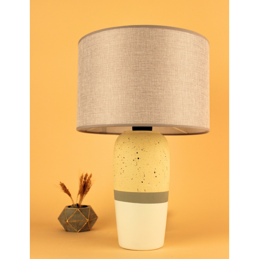 Tafellamp RAMZES 1xE27/40W/230V beige/geel