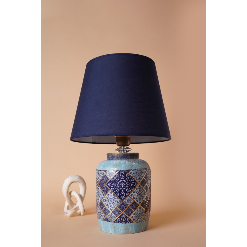 Tafellamp RAMZES 1xE27/40W/230V blauw