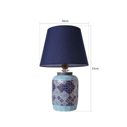 Tafellamp RAMZES 1xE27/40W/230V blauw