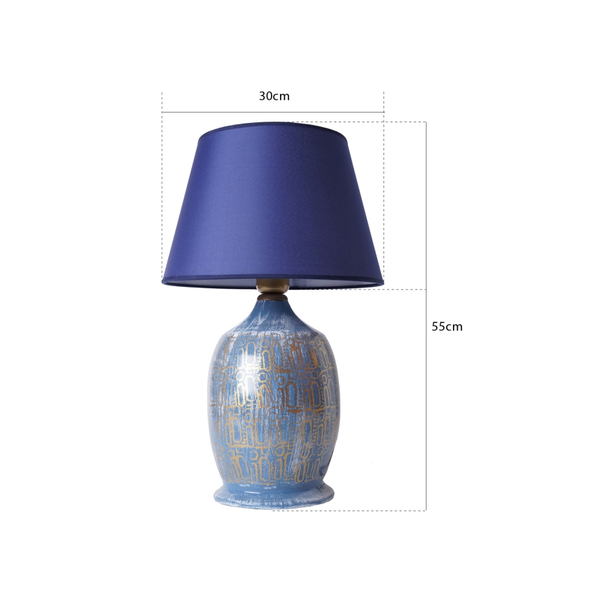 Tafellamp RAMZES 1xE27/40W/230V blauw
