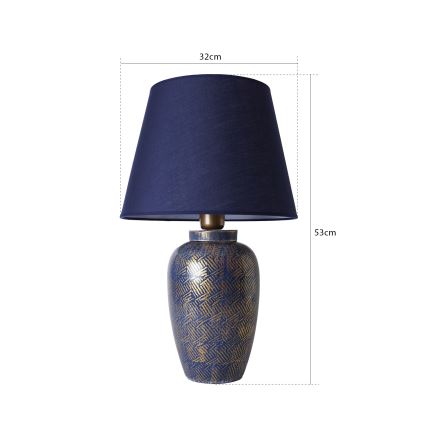 Tafellamp RAMZES 1xE27/40W/230V blauw