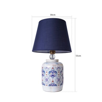 Tafellamp RAMZES 1xE27/40W/230V blauw/wit