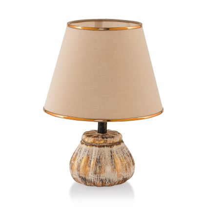 Tafellamp RAMZES 1xE27/40W/230V crème/goud