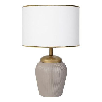 Tafellamp RAMZES 1xE27/40W/230V wit/beige