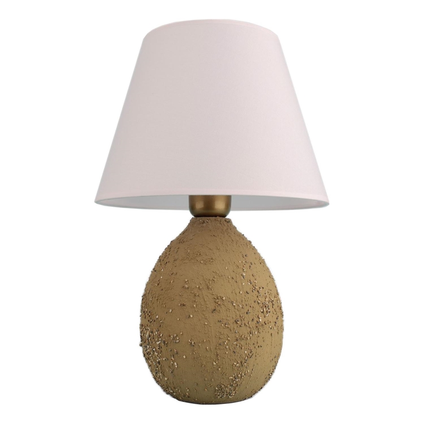 Tafellamp RAMZES 1xE27/40W/230V wit/bruin