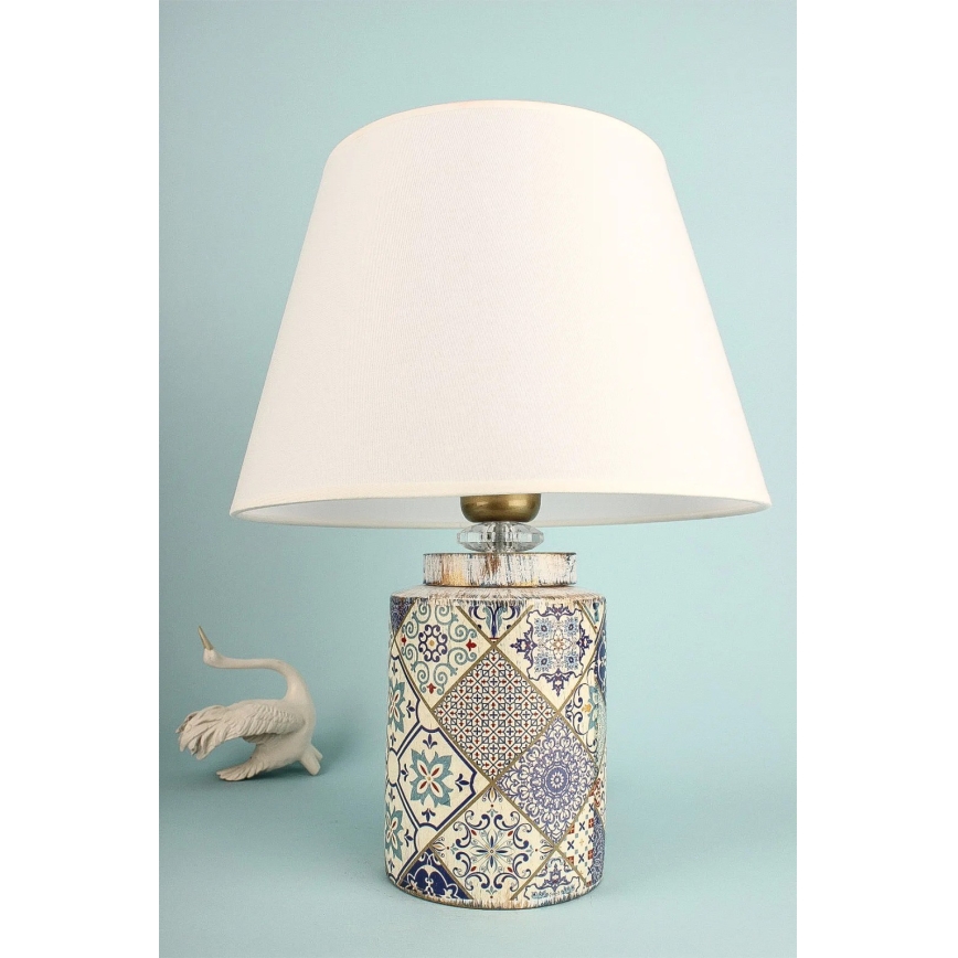 Tafellamp RAMZES 1xE27/40W/230V wit/grijs