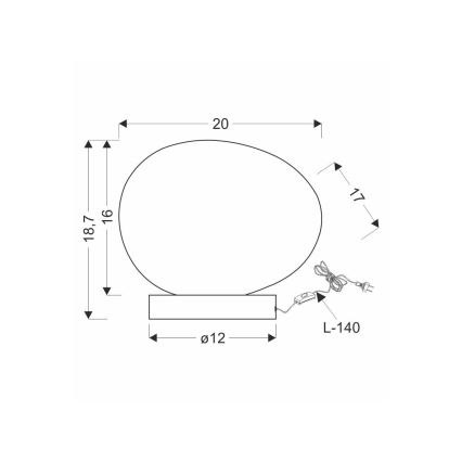 Tafellamp STONES 1xE27/40W/230V