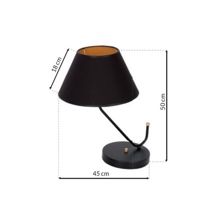 Tafellamp VICTORIA 1xE27/60W/230V zwart