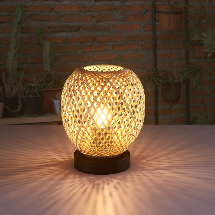 Tafellamp ZANZIBAR 1xE27/20W/230V diameter 18 cm bamboe