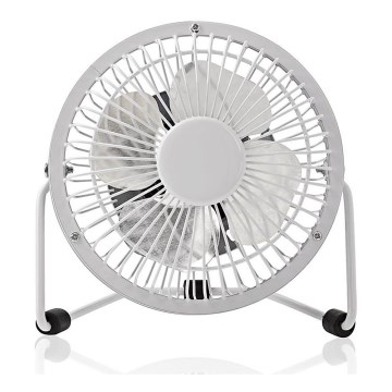Tafelventilator 3W/USB 10 cm wit