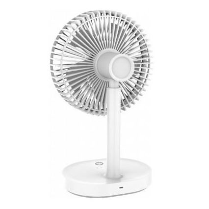 Draagbare tafelventilator met oplaadbare batterij en LED-lamp 3000mA/3,7V microUSB