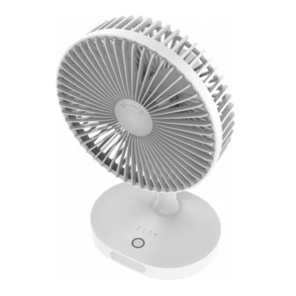 Draagbare tafelventilator met oplaadbare batterij en LED-lamp 3000mA/3,7V microUSB