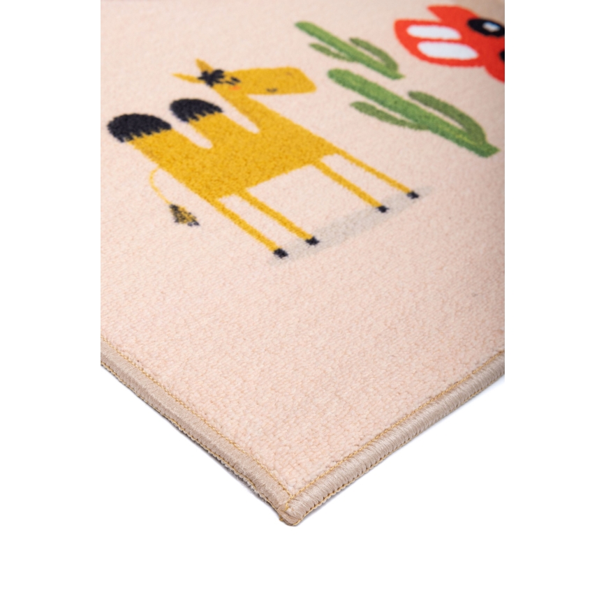 Tapis antidérapant pour enfants ARES STREETS 80 x 150 cm beige/safari