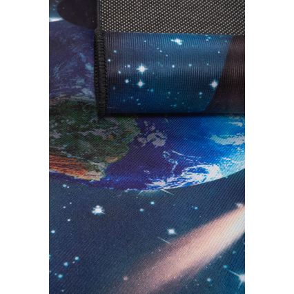 Tapis antidérapant pour enfants PRINT 3D 120x160 cm motif planètes/multicolore