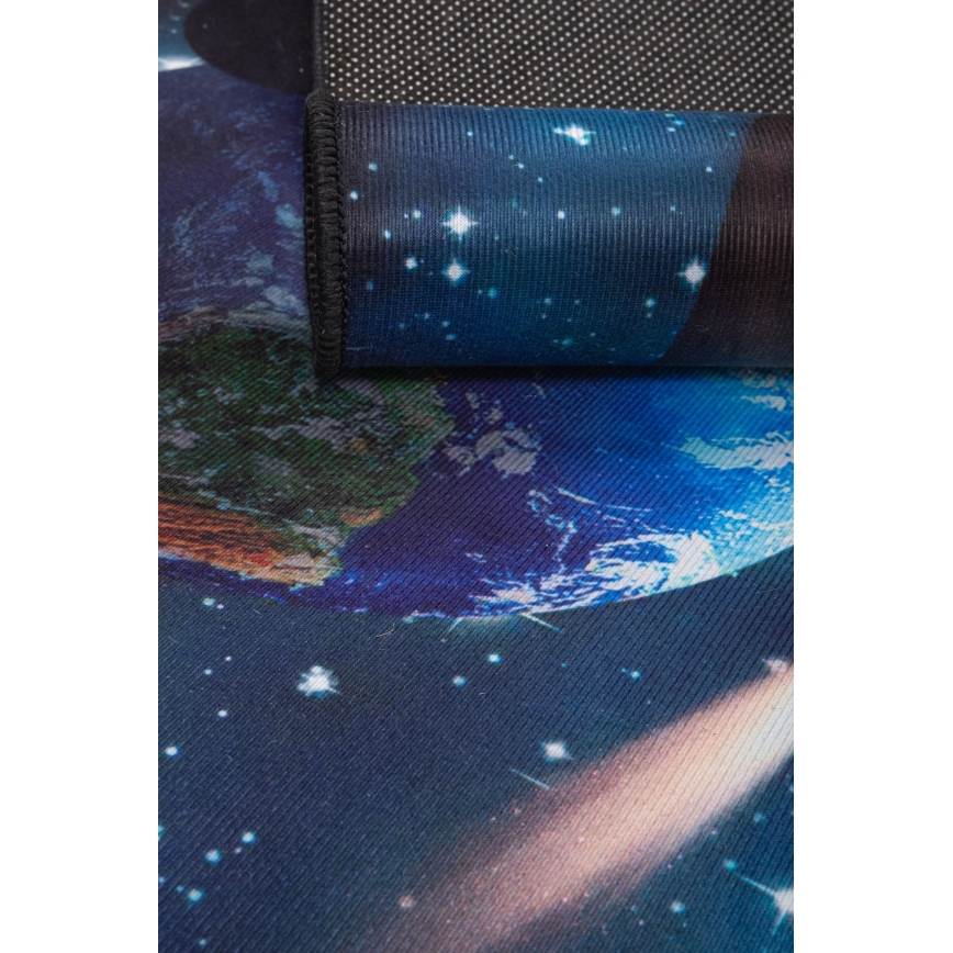 Tapis antidérapant pour enfants PRINT 3D 120x160 cm motif planètes/multicolore