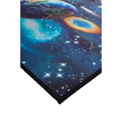 Tapis antidérapant pour enfants PRINT 3D 120x160 cm motif planètes/multicolore
