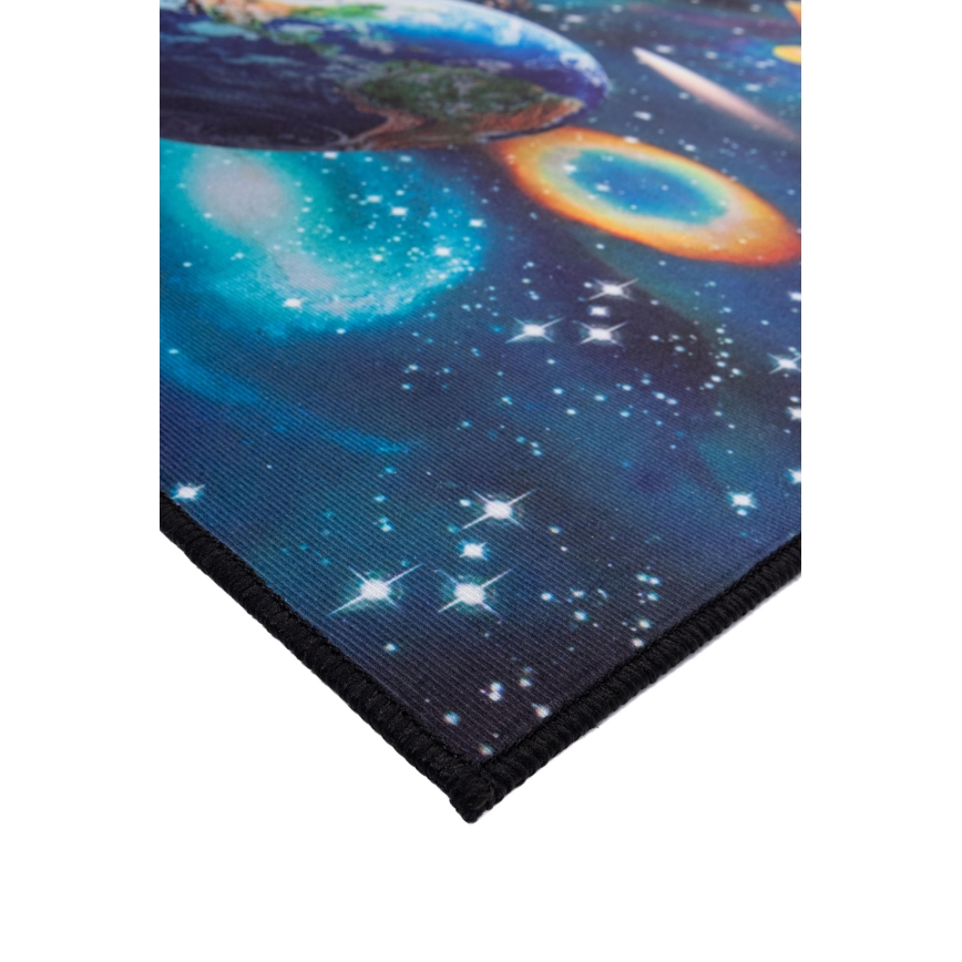Tapis antidérapant pour enfants PRINT 3D 120x160 cm motif planètes/multicolore
