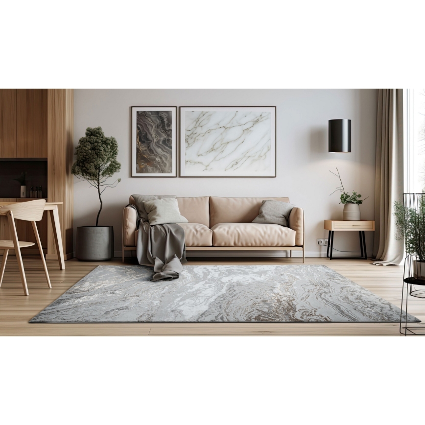 Tapis CREATION 200x290 cm 1950g/m2 gris/marron/effet marbré