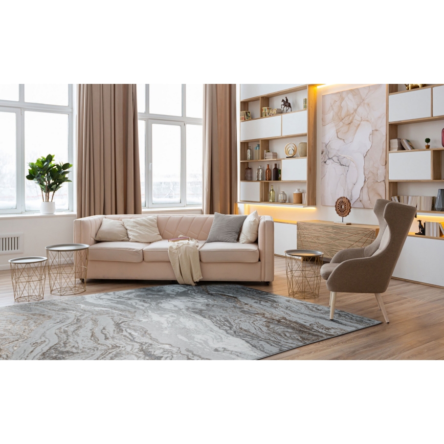 Tapis CREATION 200x290 cm 1950g/m2 gris/marron/effet marbré