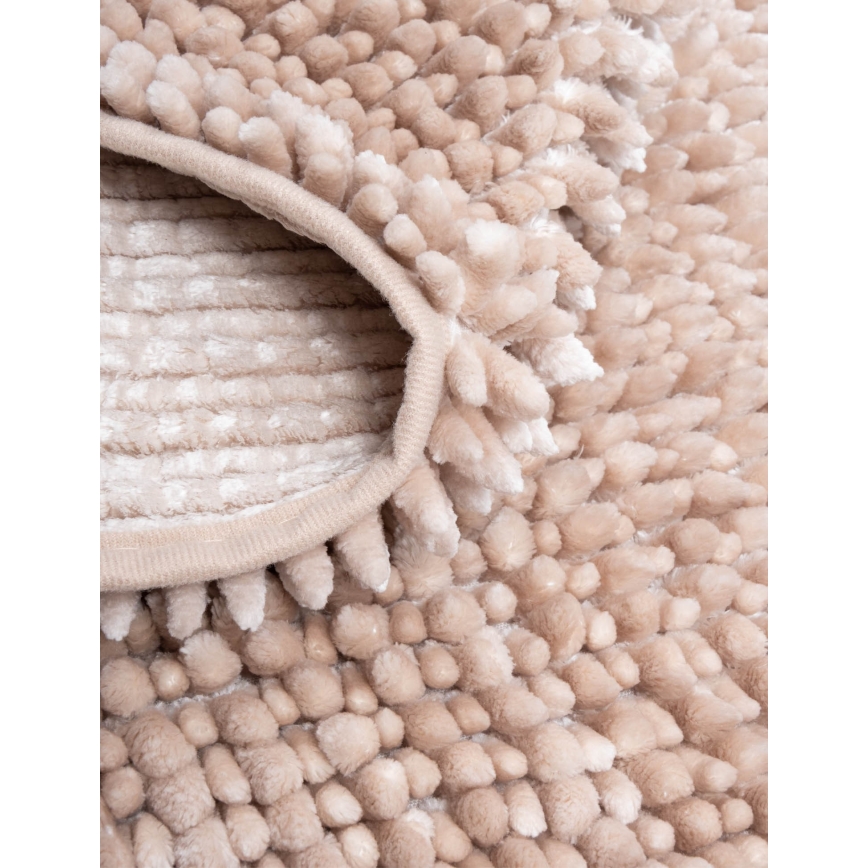 Tapis de salle de bain antidérapant CHENILLE 50x80 cm beige