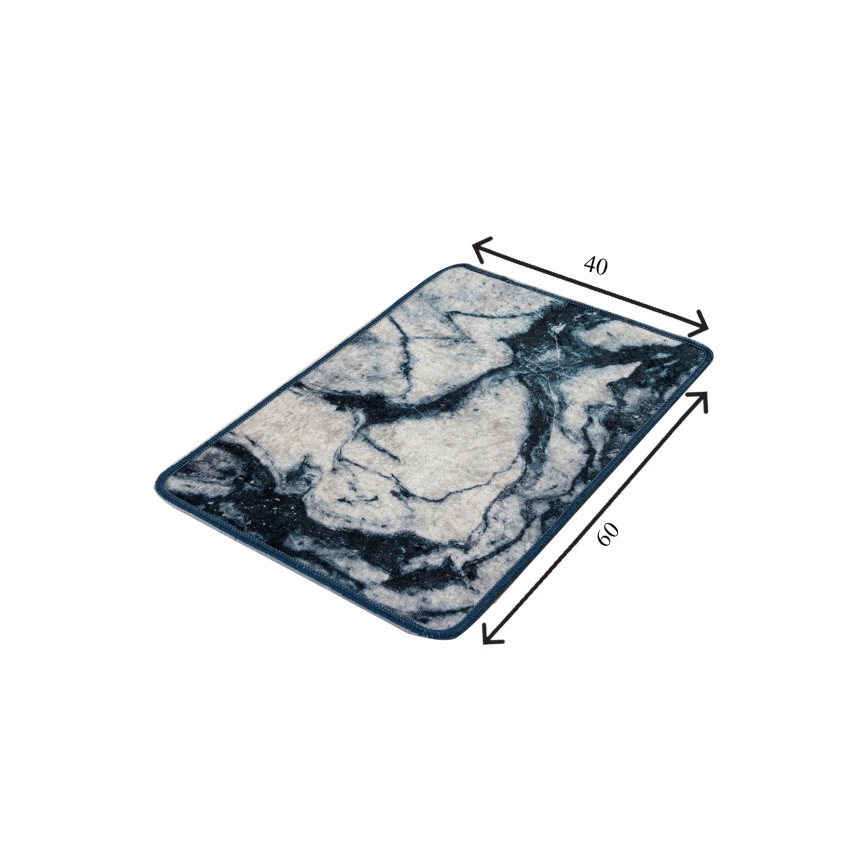 Tapis de salle de bains MERMER 40x60 cm noir/blanc