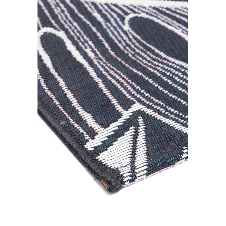 Tapis d'extérieur JUNGLE 160x220 cm, noir/blanc, motif feuillage