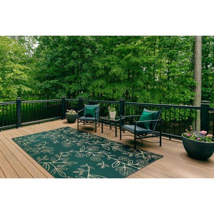 Tapis d'extérieur JUNGLE 160x220 cm vert/motif feuillage