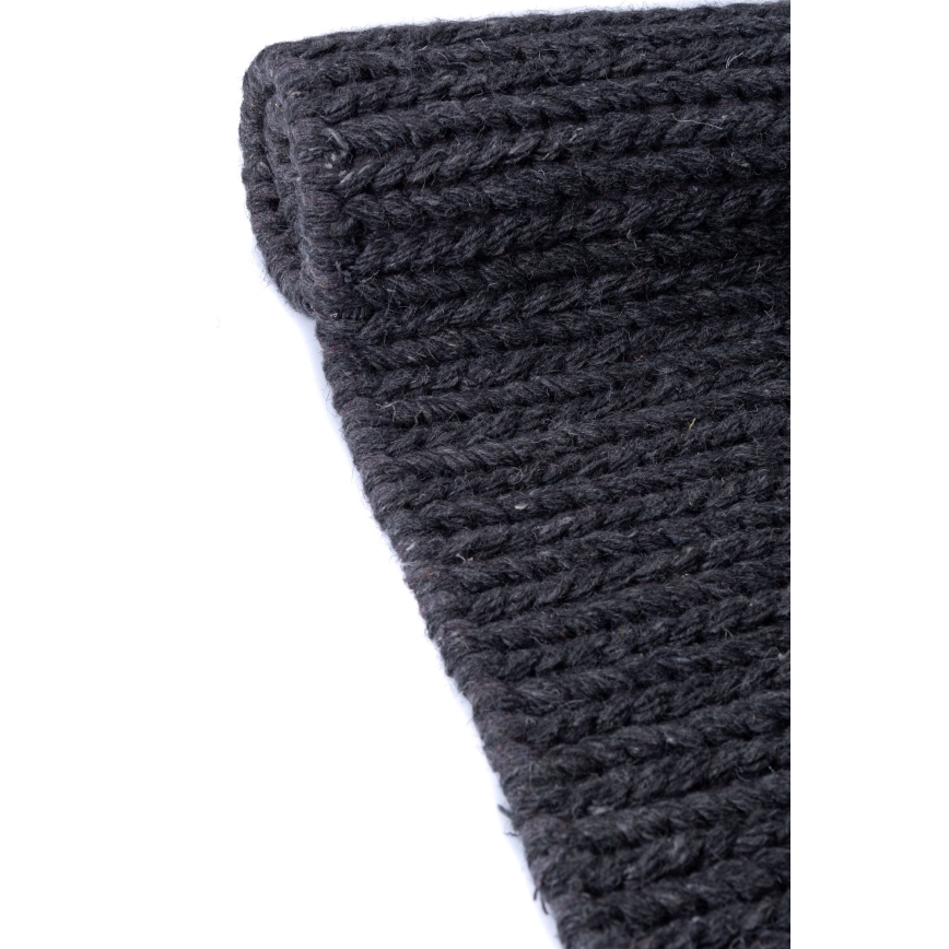 Tapis en laine naturelle FIR WOOL 70x140 cm 2600 g/m2 anthracite