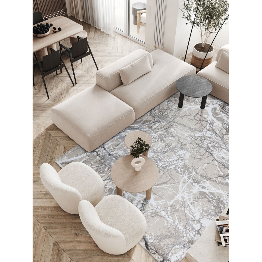 Tapis GRECE 120x170 cm 2150 g/m2 crème/gris/blanc