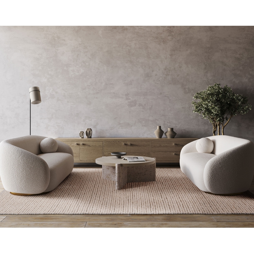Tapis naturel FIR WOOL 160x230 cm 2600 g/m2 crème