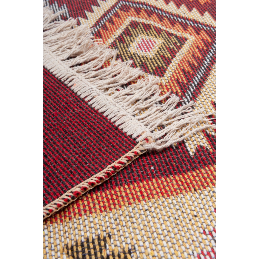 Tapis oriental réversible KILIM 80 x 150 cm rouge/beige