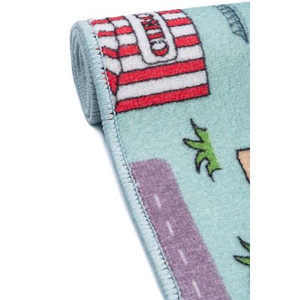 Tapis pour enfants STELLA STREETS 100 x 150 cm turquoise/ville