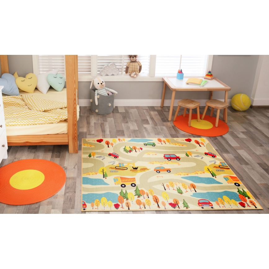 Tapis pour enfants STELLA STREETS 100x150 cm beige/ville