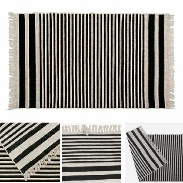 Tapis réversible KILIM GOLD 80 x 150 cm noir/blanc