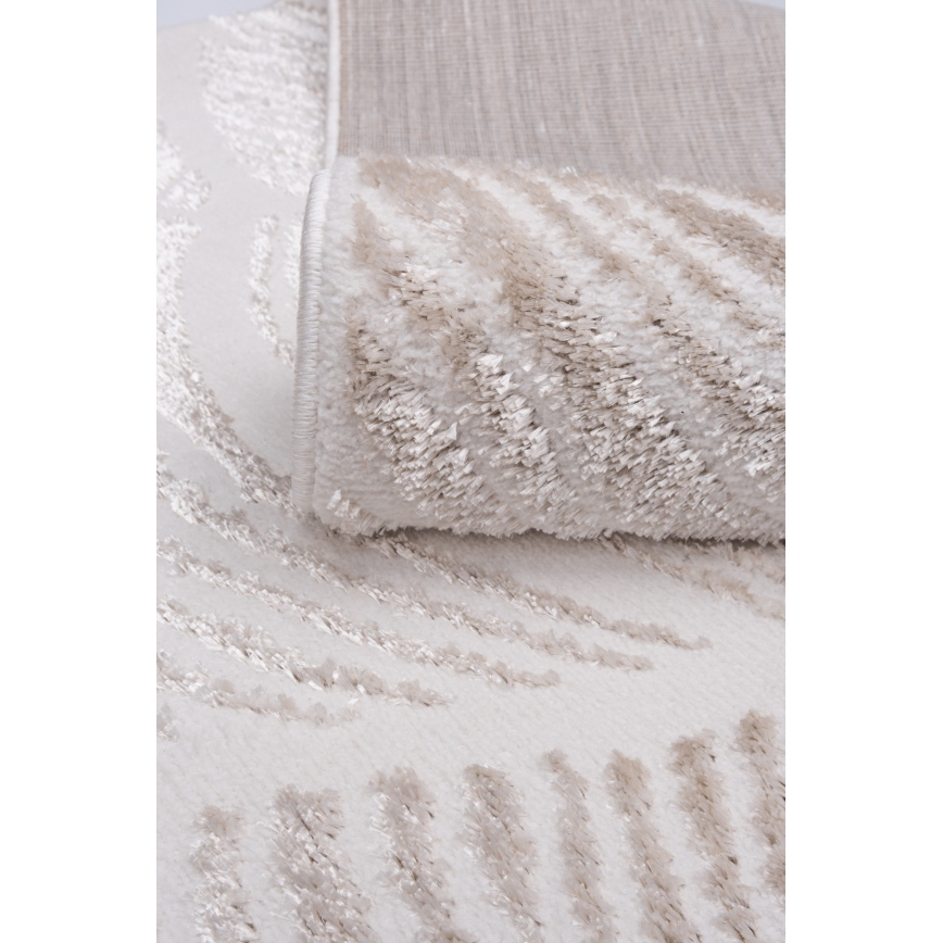 Tapis SALAMANCA 120x170 cm beige/blanc à motif feuillage