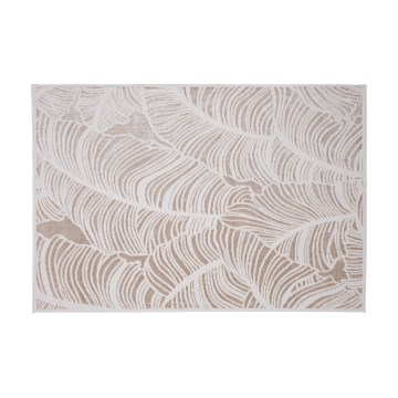 Tapis SALAMANCA 67 x 120 cm beige/blanc, motif feuillage