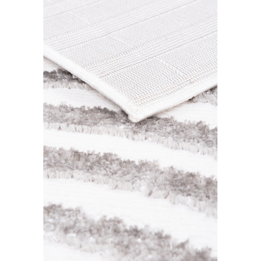 Tapis SALAMANCA 67 x 120 cm gris/blanc