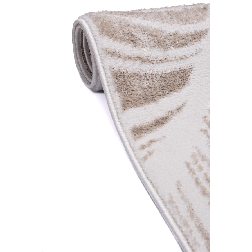 Tapis SALAMANCA 67x120 cm beige/blanc/motif de feuilles