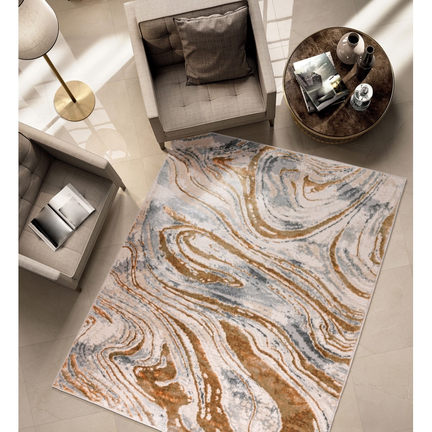 Tapis STONE 120 x 160 cm beige/gris